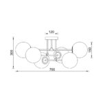 Φωτιστικό οροφής 6 x G9 μαύρο – BV01-00113