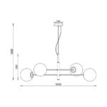 Κρεμαστό φωτιστικό 4 x G9 χρυσό/μαύρο – BV01-00110