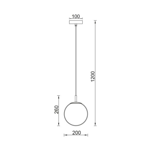 Κρεμαστό μονόφωτο 1 x Ε27 μαύρο Ø18 – BV01-00114