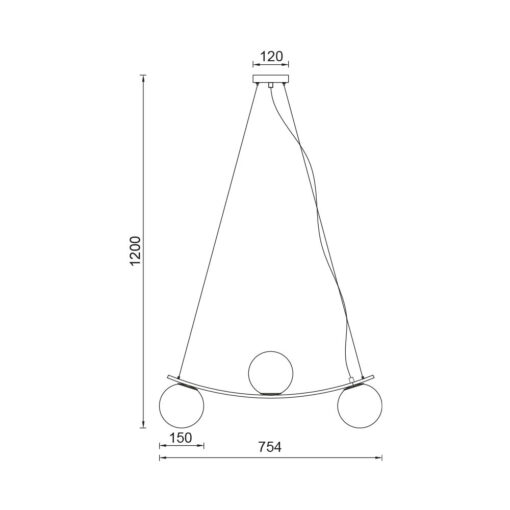 Κρεμαστή ράγα 3 x G9 μαύρη – BV01-00116