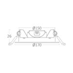 LED Πάνελ Στρογγυλό Χωνευτό 12w 1120lm CCT Dimmable Μαύρο Φ170 – BP01-91281