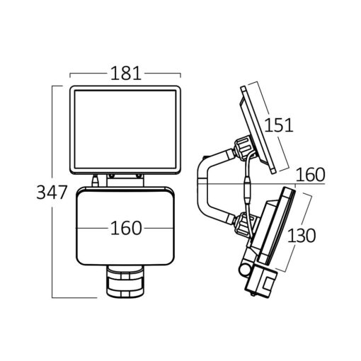 Προβολέας ηλιακός (solar) IP54 15w 1500lm CCT με ανίχνευση – BG36-00281