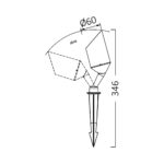 BRY-SPOTLUX-GU10-GRY-PLS-IP65-LED SPIKE LIGHT – BT25-00351