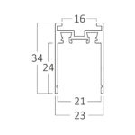 Μαγνητική Ράγα slim 2m 48V Μαύρη – BY41-01221