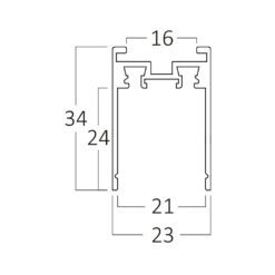 Μαγνητική Ράγα slim 2m 48V Μαύρη – BY41-01221