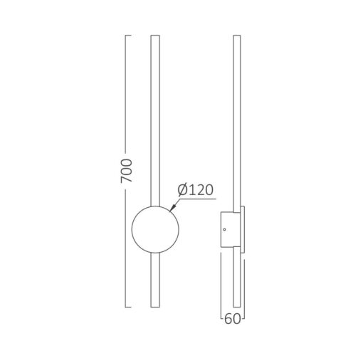 Απλίκα “Tiny” 16w 1580lm 3000k Μαύρη – BH07-04201