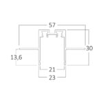 Μαγνητική Ράγα 2m 48V Χωνευτή Μαύρη slim – BY41-01021