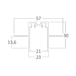 Μαγνητική Ράγα 2m 48V Χωνευτή Μαύρη slim – BY41-01021