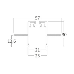 Μαγνητική Ράγα 2m 48V Χωνευτή Μαύρη slim – BY41-01021