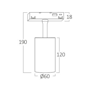 Φωτιστικό Led Linear Μαγνητικής Ράγας 10W 3000Κ Μαύρο – BD61-00201