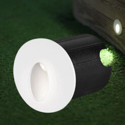 BRY-VECTOR-A-RND-WHT-2W-3000K-IP65-WALL LIGHT – BG38-02200