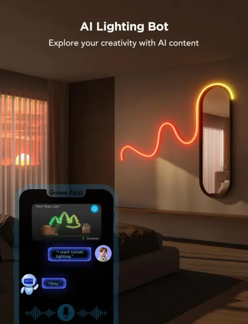 Wi-Fi Smart Σετ Neon LED RGBIC 5m H61D5-W Govee 1.SH.01.G058