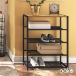 Παπουτσοθήκη Ramon pakoworld 12 ζευγών φυσικό-μαύρο 63x30x83εκ – 085-000011