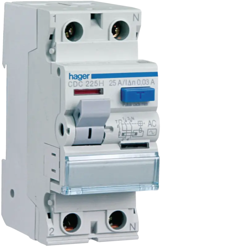 Ρελέ Διαφυγής AC 30mA 2P 25A Hager – CDC225H