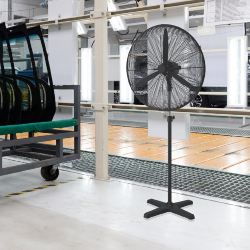 Ανεμιστήρας Δαπέδου Βιομηχανικός με Ορθοστάτη Αλουμίνιο 160W Μαύρος με 3 Πτερύγια & Τηλεχειριστήριο Φ60 ACA – FANSPFLB30R