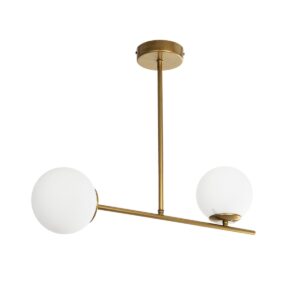 GLOBOSTAR® GLOBUS 201-0119 Μοντέρνο Φωτιστικό Οροφής με Ντουί 2 x E27 AC 220-240V IP20 – Χρυσό & Λευκό – Μ65 x Π15 x Υ623cm