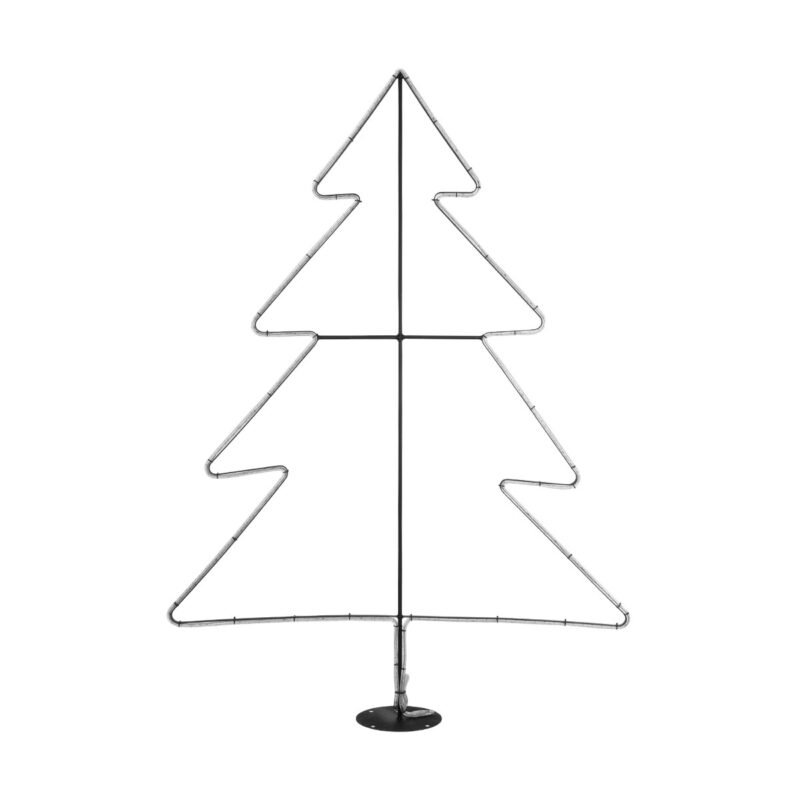 GLOBOSTAR® XMAS-TREE-BIG Χριστουγεννιάτικο Διακοσμητικό Φωτιστικό LED 27.3W 1092lm 360° AC 220-240V Αδιάβροχο IP65 Θερμό Λευκό 2700K  – Μαύρο & Διάφανο – Μ134 x Π25 x Υ188cm – 2 Χρόνια Εγγύηση