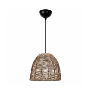 GLOBOSTAR® MEKA 204-0162 Boho Κρεμαστό Φωτιστικό Οροφής με Ντουί 1 x E27 AC 220-240V IP20 – Καφε – Μ31 x Π31 x Υ26cm