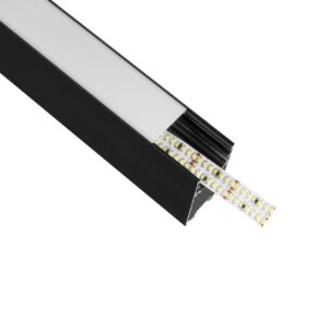 GLOBOSTAR® ALP-LINEAR LUMILINE 61764-3M Επιφανειακό / Κρεμαστό / Επιτοίχιο Προφίλ Αλουμινίου με Λευκό Γαλακτερό Πατητό Κάλυμμα για Ταινίες LED IP20 – Μαύρο Ματ – Μ300 x Π3.5 x Υ7cm