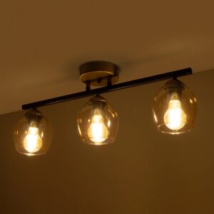 GLOBOSTAR® RADIUS 201-0122 Vintage Φωτιστικό Οροφής με Ντουί 3 x E27 AC 220-240V IP20 – Χρυσό, Μαύρο & Μελί- Μ60 x Π13 x Υ16cm