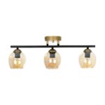 GLOBOSTAR® RADIUS 201-0122 Vintage Φωτιστικό Οροφής με Ντουί 3 x E27 AC 220-240V IP20 – Χρυσό, Μαύρο & Μελί- Μ60 x Π13 x Υ16cm