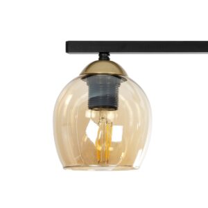 GLOBOSTAR® RADIUS 201-0122 Vintage Φωτιστικό Οροφής με Ντουί 3 x E27 AC 220-240V IP20 – Χρυσό, Μαύρο & Μελί- Μ60 x Π13 x Υ16cm