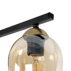 GLOBOSTAR® RADIUS 201-0122 Vintage Φωτιστικό Οροφής με Ντουί 3 x E27 AC 220-240V IP20 – Χρυσό, Μαύρο & Μελί- Μ60 x Π13 x Υ16cm