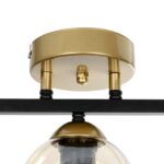 GLOBOSTAR® RADIUS 201-0122 Vintage Φωτιστικό Οροφής με Ντουί 3 x E27 AC 220-240V IP20 – Χρυσό, Μαύρο & Μελί- Μ60 x Π13 x Υ16cm