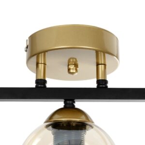GLOBOSTAR® RADIUS 201-0122 Vintage Φωτιστικό Οροφής με Ντουί 3 x E27 AC 220-240V IP20 – Χρυσό, Μαύρο & Μελί- Μ60 x Π13 x Υ16cm