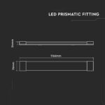 LED Πρισματικό Γραμμικό Φωτιστικό 120cm 40W V-TAC CREE Chip 4300lm 120° Θερμό 3000K – 203506