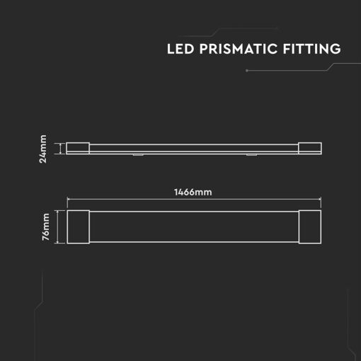 LED Πρισματικό Γραμμικό Φωτιστικό 150cm 50W V-TAC Cree Chip 6yrs Wty 6000lm 4000K – 203546