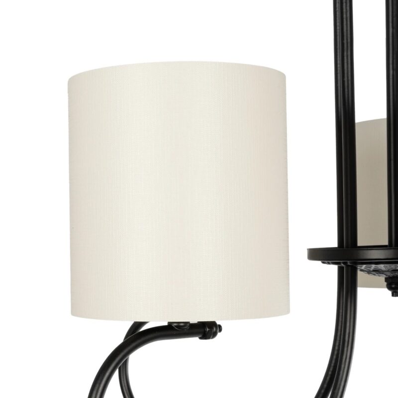 GLOBOSTAR® TRITON 203-0253 Vintage Κρεμαστό Φωτιστικό Οροφής με Ντουί 5 x E27 AC 220-240V IP20 – Μαύρο & Μπεζ – Μ50 x Π50 x Υ48cm