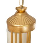 GLOBOSTAR® TRITON 203-0254 Vintage Κρεμαστό Φωτιστικό Οροφής με Ντουί 5 x E27 AC 220-240V IP20 – Χρυσό & Μπεζ – Μ50 x Π50 x Υ48cm