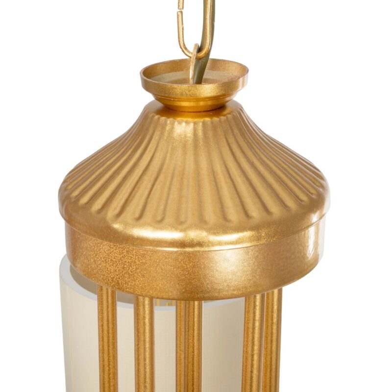 GLOBOSTAR® TRITON 203-0254 Vintage Κρεμαστό Φωτιστικό Οροφής με Ντουί 5 x E27 AC 220-240V IP20 – Χρυσό & Μπεζ – Μ50 x Π50 x Υ48cm