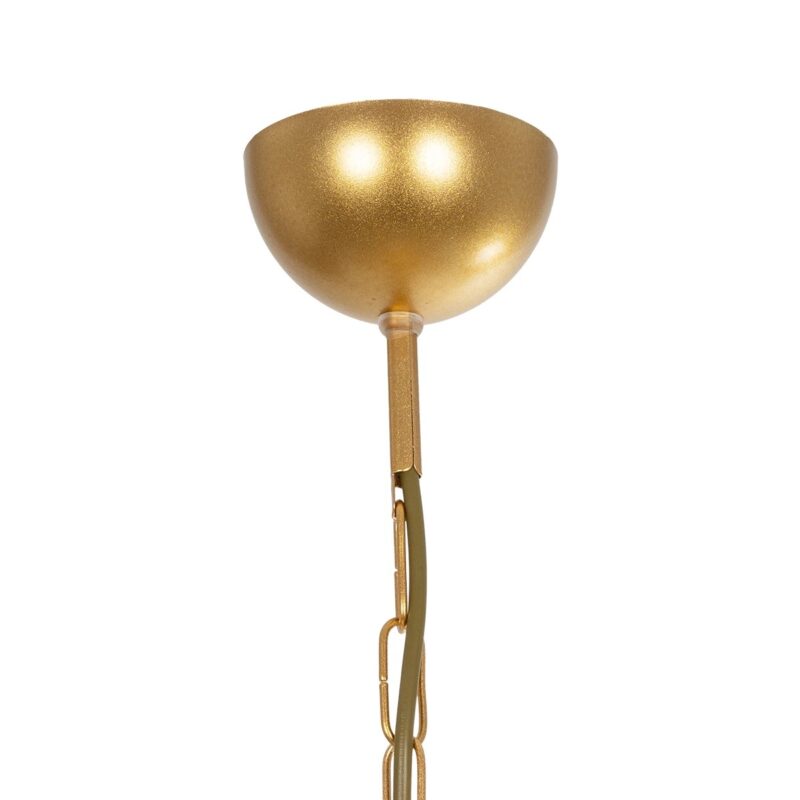 GLOBOSTAR® TRITON 203-0254 Vintage Κρεμαστό Φωτιστικό Οροφής με Ντουί 5 x E27 AC 220-240V IP20 – Χρυσό & Μπεζ – Μ50 x Π50 x Υ48cm