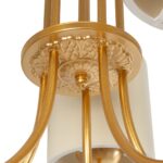 GLOBOSTAR® TRITON 203-0254 Vintage Κρεμαστό Φωτιστικό Οροφής με Ντουί 5 x E27 AC 220-240V IP20 – Χρυσό & Μπεζ – Μ50 x Π50 x Υ48cm