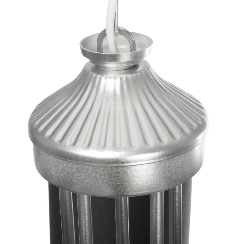 GLOBOSTAR® TRITON 203-0255 Vintage Κρεμαστό Φωτιστικό Οροφής με Ντουί 5 x E27 AC 220-240V IP20 – Ασημί & Γκρι – Μ50 x Π50 x Υ48cm