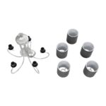 GLOBOSTAR® TRITON 203-0255 Vintage Κρεμαστό Φωτιστικό Οροφής με Ντουί 5 x E27 AC 220-240V IP20 – Ασημί & Γκρι – Μ50 x Π50 x Υ48cm