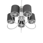 GLOBOSTAR® TRITON 203-0255 Vintage Κρεμαστό Φωτιστικό Οροφής με Ντουί 5 x E27 AC 220-240V IP20 – Ασημί & Γκρι – Μ50 x Π50 x Υ48cm