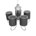 GLOBOSTAR® TRITON 203-0255 Vintage Κρεμαστό Φωτιστικό Οροφής με Ντουί 5 x E27 AC 220-240V IP20 – Ασημί & Γκρι – Μ50 x Π50 x Υ48cm