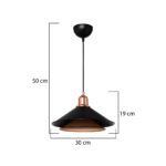 GLOBOSTAR® FERRO 203-0269 Μοντέρνο Κρεμαστό Φωτιστικό Οροφής με Ντουί 1 x E27 AC 220-240V IP20 – Μαύρο & Χάλκινο – Μ30 x Π30 x Υ19cm