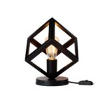 GloboStar® DISE 203-0272 Μοντέρνο Eπιτραπέζιο Φωτιστικό Μονόφωτο 1 x E27 IP20 Μαύρο Πλαστικό – Μ28 x Π28 x Υ29cm