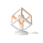 GloboStar® DISE 203-0273 Μοντέρνο Eπιτραπέζιο Φωτιστικό Μονόφωτο 1 x E27 IP20 Λευκό Πλαστικό – Μ28 x Π28 x Υ29cm