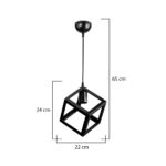 GLOBOSTAR® DISE 203-0274 Μοντέρνο Κρεμαστό Φωτιστικό Οροφής με Ντουί 1 x E27 AC 220-240V IP20 – Μαύρο – Μ22 x Π22 x Υ24cm