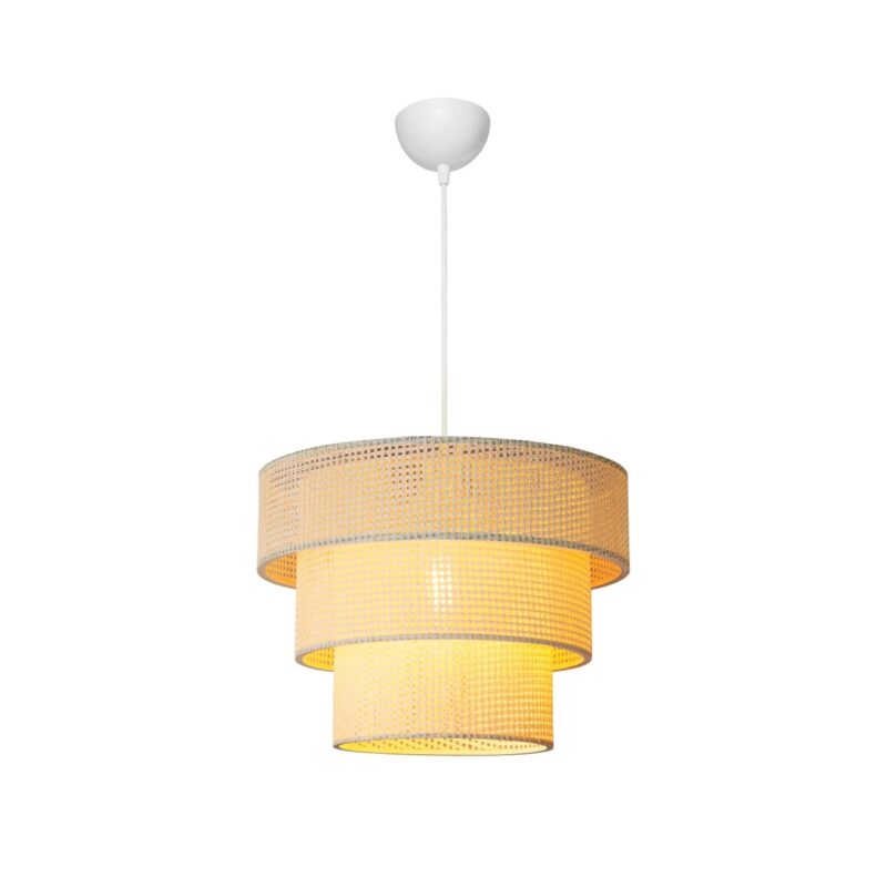 GLOBOSTAR® LEVEL 203-0275 Μοντέρνο Κρεμαστό Φωτιστικό Οροφής με Ντουί 1 x E27 AC 220-240V IP20 – Λευκό – Μ38 x Π38 x Υ30cm