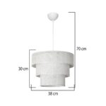 GLOBOSTAR® LEVEL 203-0275 Μοντέρνο Κρεμαστό Φωτιστικό Οροφής με Ντουί 1 x E27 AC 220-240V IP20 – Λευκό – Μ38 x Π38 x Υ30cm