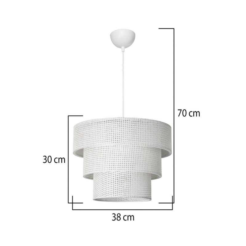 GLOBOSTAR® LEVEL 203-0275 Μοντέρνο Κρεμαστό Φωτιστικό Οροφής με Ντουί 1 x E27 AC 220-240V IP20 – Λευκό – Μ38 x Π38 x Υ30cm