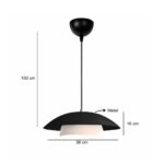 GLOBOSTAR® AURA 204-0117 Μοντέρνο Κρεμαστό Φωτιστικό Οροφής με Ντουί 1 x E27 AC 220-240V IP20 – Μαύρο & Λευκό – Μ31 x Π31 x Υ27cm