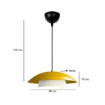 GLOBOSTAR® AURA 204-0118 Μοντέρνο Κρεμαστό Φωτιστικό Οροφής με Ντουί 1 x E27 AC 220-240V IP20 – Κίτρινο & Λευκό – Μ31 x Π31 x Υ27cm