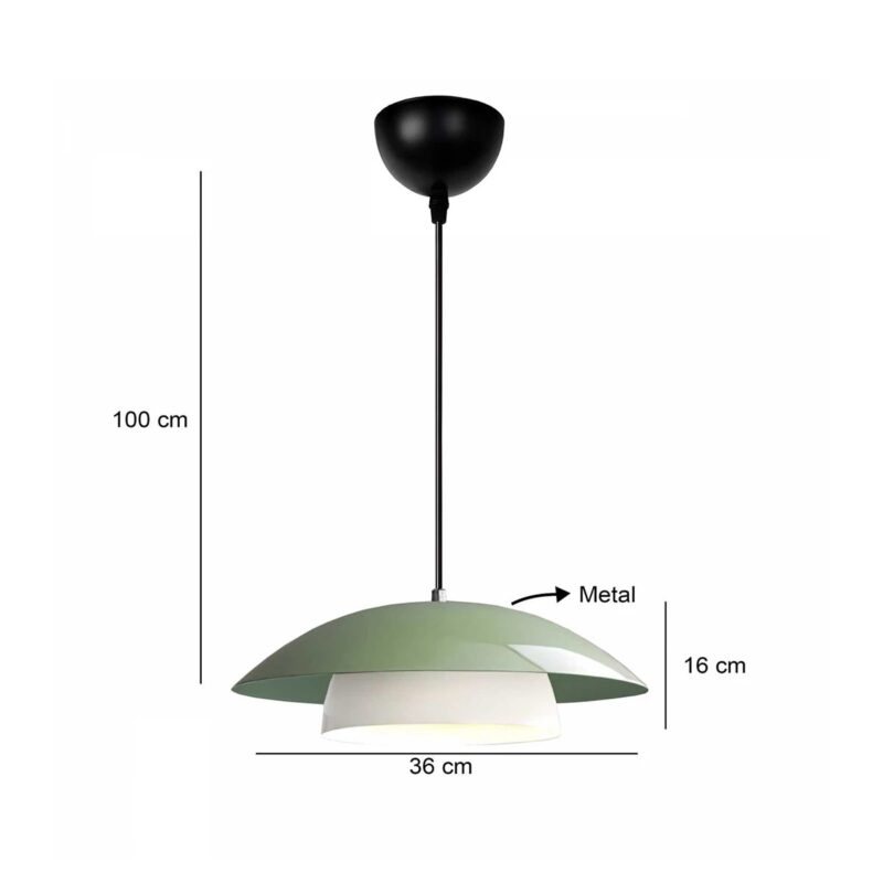 GLOBOSTAR® AURA 204-0119 Μοντέρνο Κρεμαστό Φωτιστικό Οροφής με Ντουί 1 x E27 AC 220-240V IP20 – Πράσινο & Λευκό – Μ31 x Π31 x Υ27cm